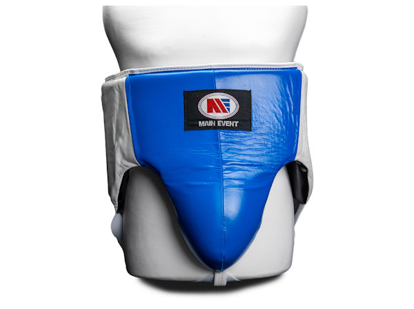 Main Event Pro Gel Groin Guard Kidney Protector Blue White
